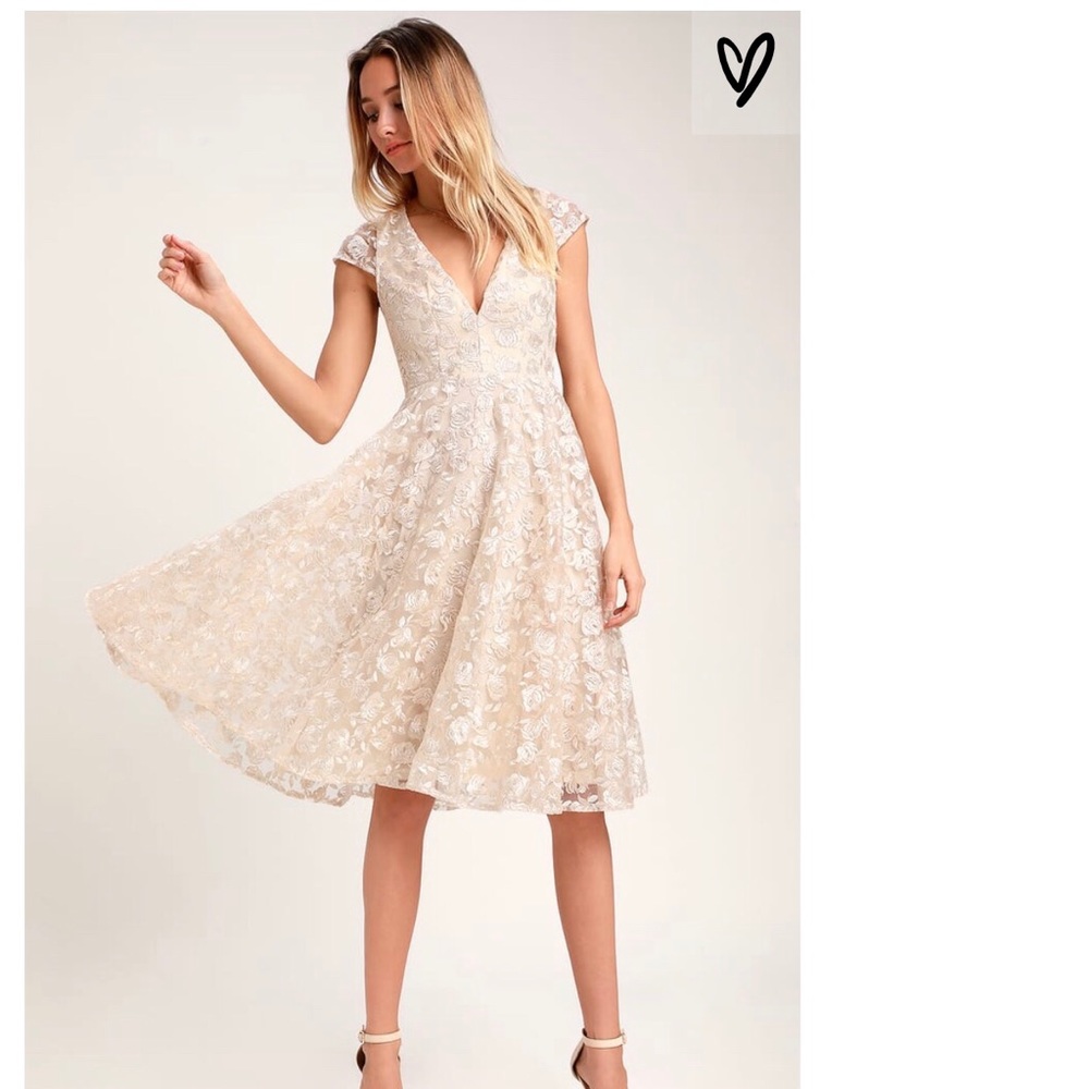 Lulus Jacqueline Floral Backless Midi Dress